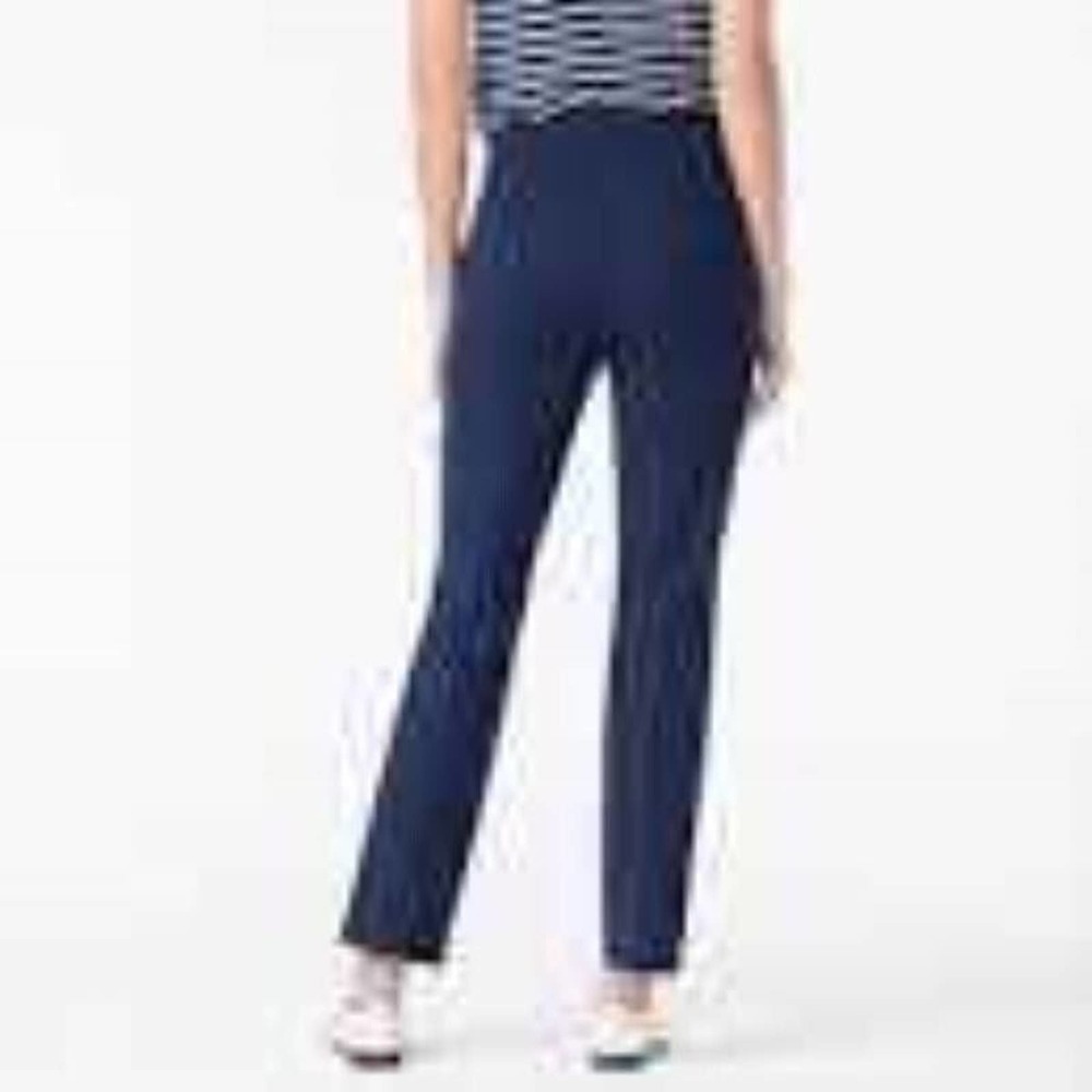J. Crew Ponte Knit Skinny Pixie Pants Navy Blue Snap Front Size 4